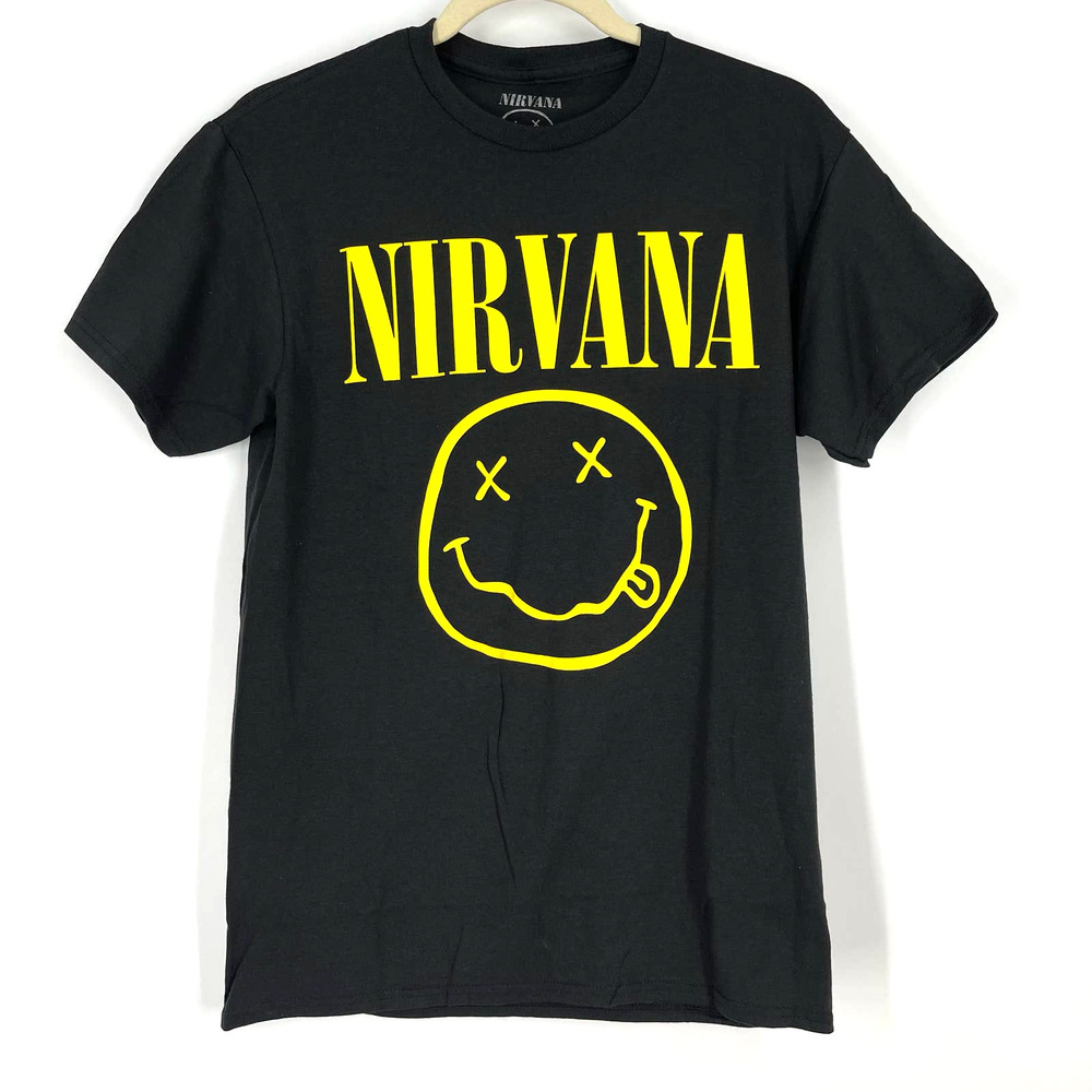 Nirvana Smiley Face T-Shirt Black Size XS NWOT